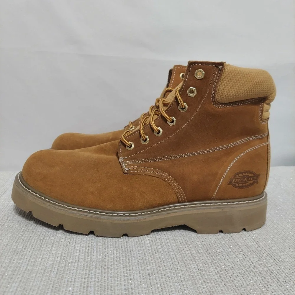 Genuine Dickies Men's‎ Tan Leather Steel Toe Work Boot Size 13 M NWOT